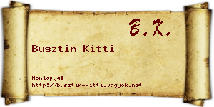Busztin Kitti névjegykártya